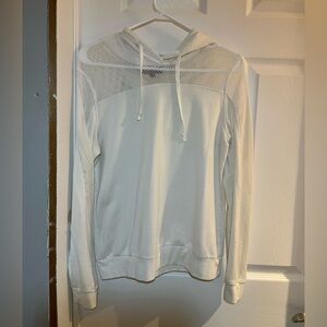Women's White Mesh Hoodie